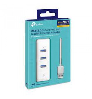 TP LINK USB 3.0.3 PORT HUB E GIGABIT ETHERNET ADAPTER 